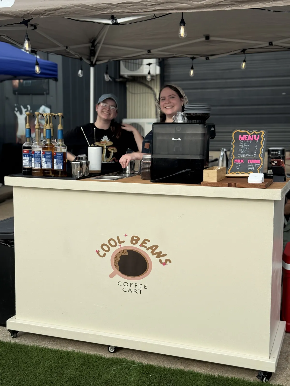 Cool Beans Coffee Cart setup at a market