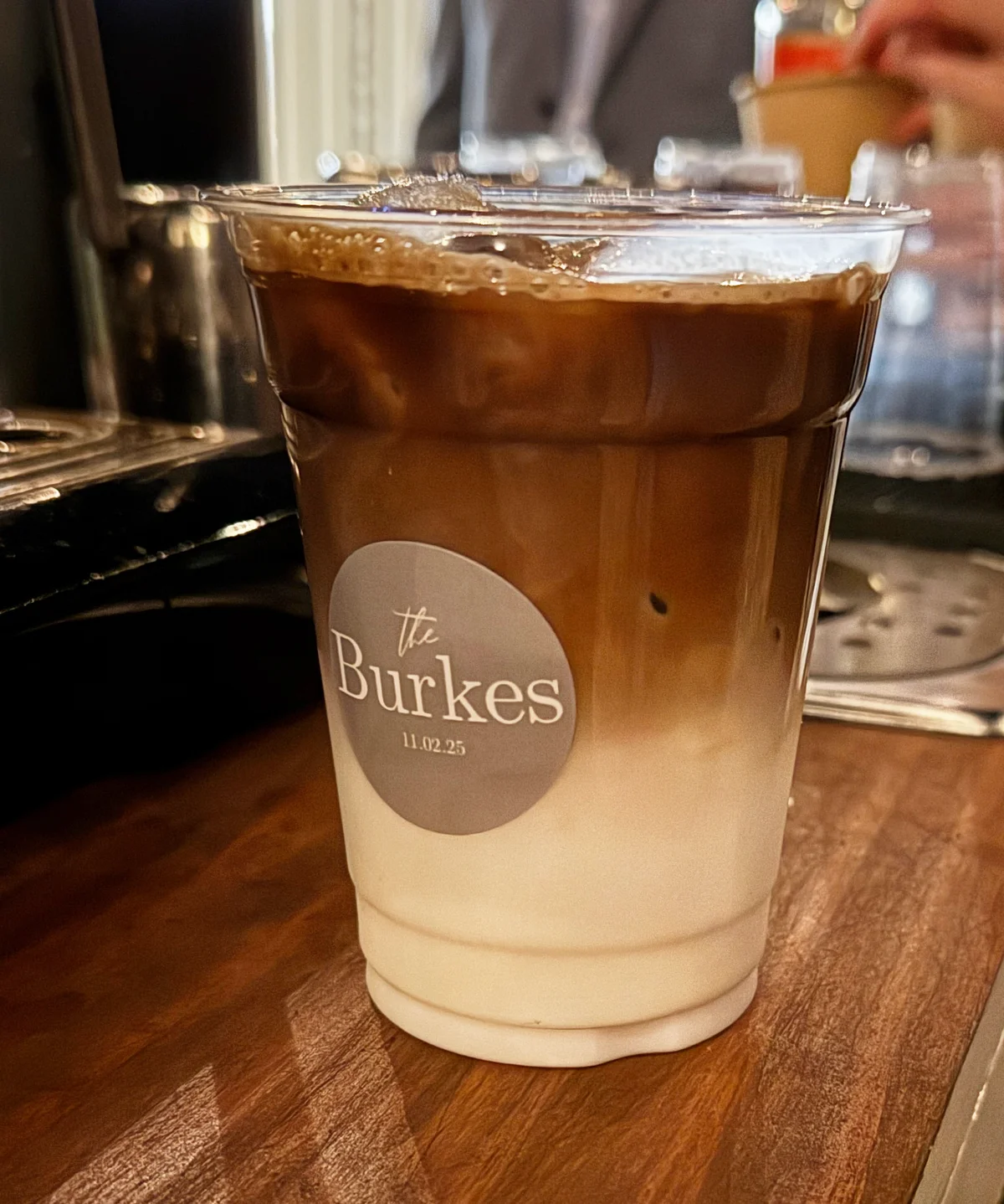 Custom labeled cup for a wedding